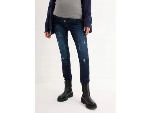 B.P.C ciążowe jeansy skinny ciemne z przetarciami r.38