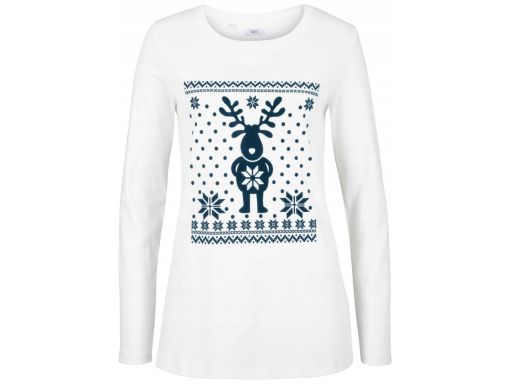 B.P.C bluzka z welurowym wzorem śmietankowa r.52/54