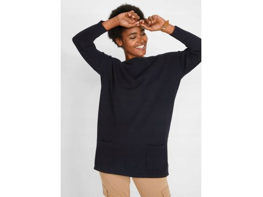 B.P.C dzianinowy dłuższy sweter czarny 36/38.