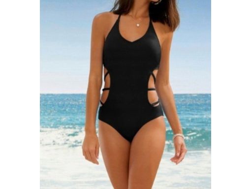 B.P.C Kostium kąpielowy monokini czarny wiązany 40.