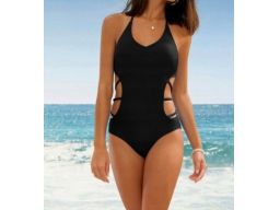 B.P.C Kostium kąpielowy monokini czarny wiązany 40.