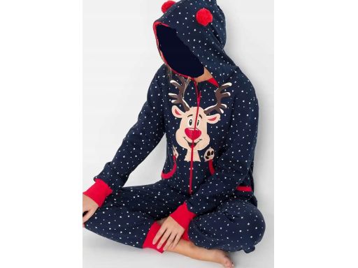 B.P.C kombinezon granatowy onesie ze świątecznym motywem r.48/50