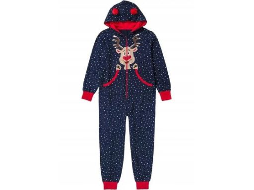 B.P.C kombinezon granatowy onesie ze świątecznym motywem r.48/50