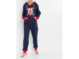 B.P.C kombinezon granatowy onesie ze świątecznym motywem r.48/50
