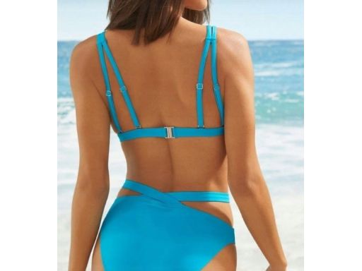 B.P.C bikini turkusowe ozdobne paski z figami 38.