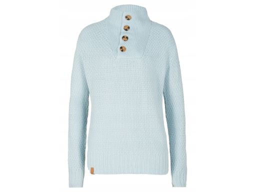 B.P.C niebieski sweter ze stójką i guzikami ciepły ^52/54