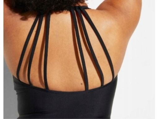 B.P.C kostium kąpielowy czarny z paskami na plecach 42.