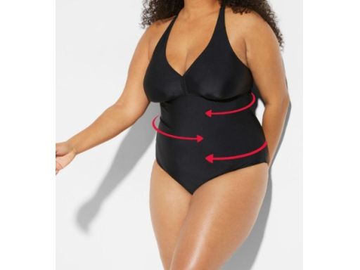 B.P.C kostium kąpielowy czarny z paskami na plecach 42.