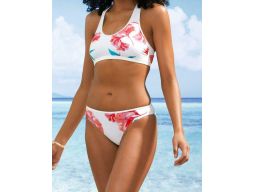 B.P.C bikini bustier z figami białe w kolorowe wzory 38.