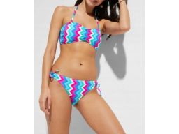 B.P.C bikini z kolorowym wzorem bandeau z figami 38.