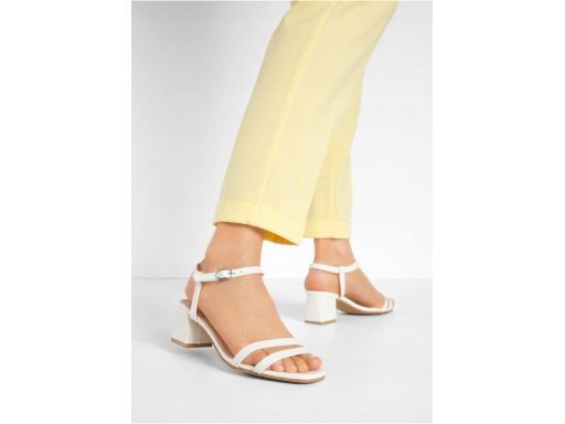 B.P.C sandały jasny beż na obcasie na paseczki ^39