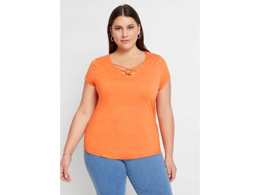 AG4900 t-shirt pomarańczowy z paskami r.36/38