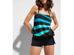 B.P.C top tankini w paski turkusowe r.42