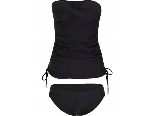 B.P.C tankini czarne z marszczeniami i z figami r.44
