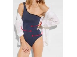 B.P.C kostium jednoczęściowy asymetryczny granatowy 42.