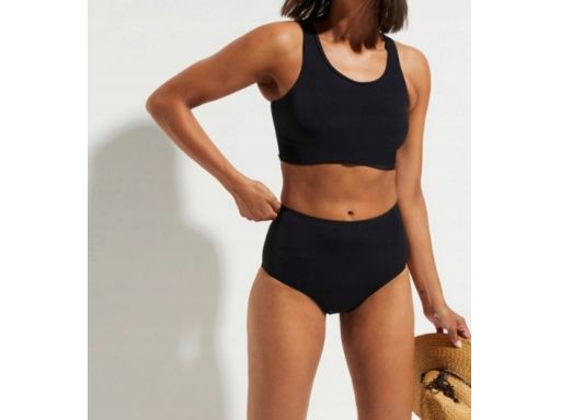 B.P.C bikini bustier czarne z figami wysoki stan r.40