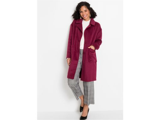 B.P.C bordowy prosty płaszcz na guziki 50.