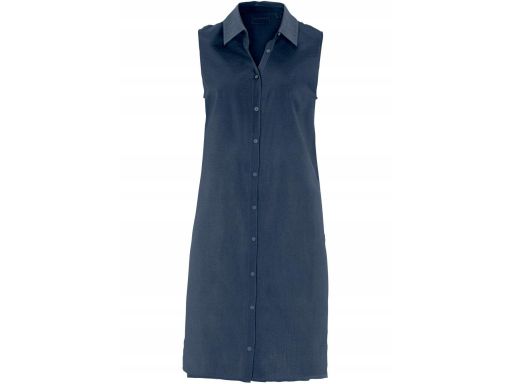 B.P.C długa koszula granatowa damska bez rękawów r.38