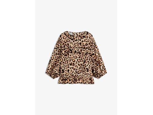 B.P.C luźna bluzka w panterkę z falbankami 42.