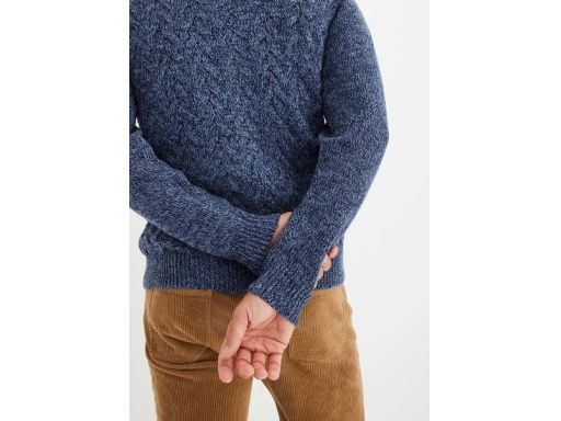 B.P.C sweter męski granatowy melanż ze stójką i zamkiem S.