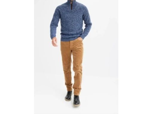 B.P.C sweter męski granatowy melanż ze stójką i zamkiem S.