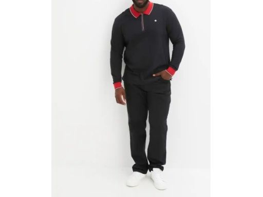 B.P.C bluzka męska polo czarna z zamkiem r.L