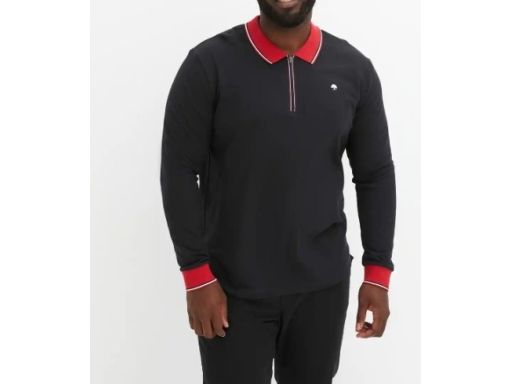 B.P.C bluzka męska polo czarna z zamkiem r.L