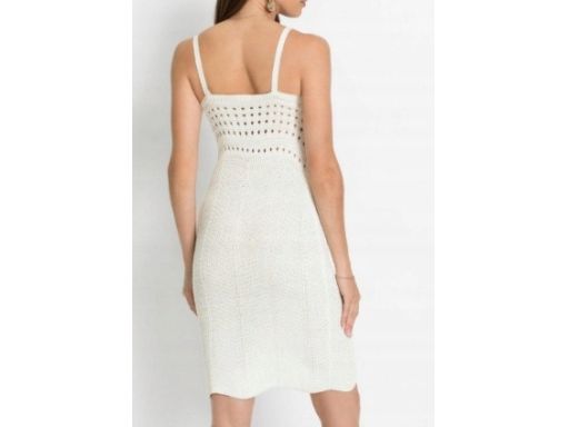 B.P.C biała sukienka dzianinowa letnia na ramiączka 48/50.