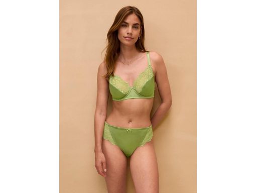 B.P.C komplet bielizny biustonosz + figi zielone z koronką r.48/50(100