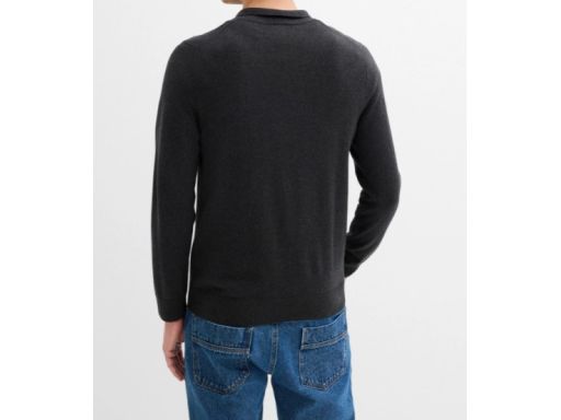 B.P.C sweter dzianinowy męski antracytowy z kołnierzykiem r.4XL