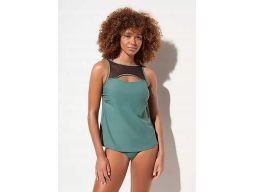 B.P.C top tankini eukaliptusowy z wycięciem i siateczką r.38