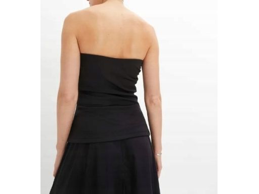 B.P.C bluzka top bandeau marszczony czarny r.44/46
