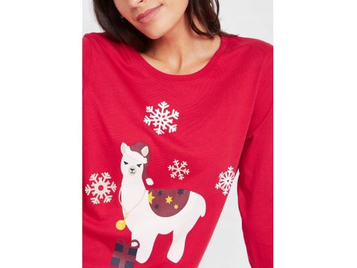 B.P.C bluzka czerwona z nadrukiem świąteczna r.40/42