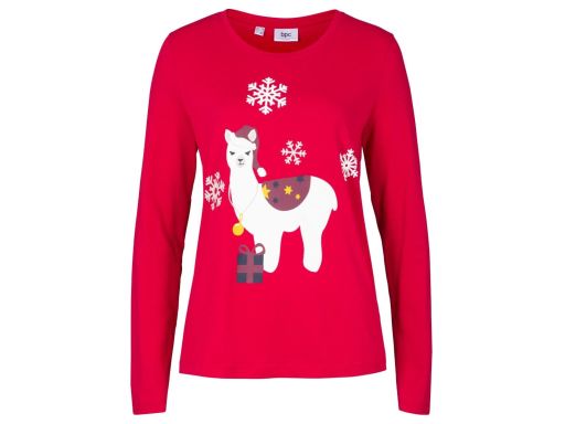 B.P.C bluzka czerwona z nadrukiem świąteczna r.40/42