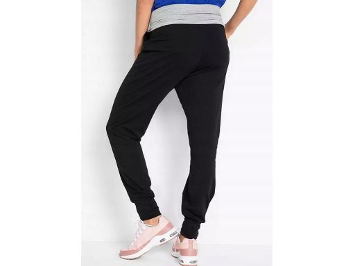 B.P.C spodnie haremki czarne z szarym pasem 52/54.