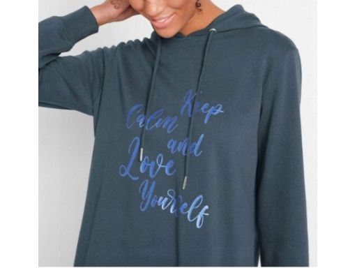 B.P.C bluza damska granatowa z kapturem z napisem 56/58.