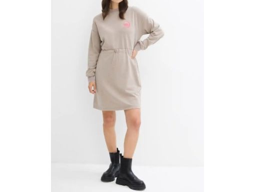 B.P.C sukienka dresowa beżowa z nadrukiem r.52/54