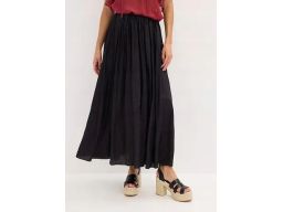 B.P.C gnieciona spódnica czarna do połowy łydki 48.