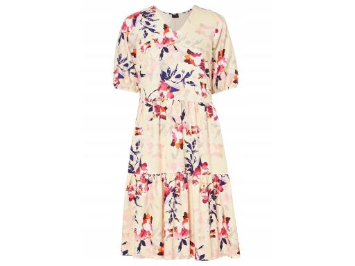 B.P.C kremowa sukienka w kwiaty ^32/34