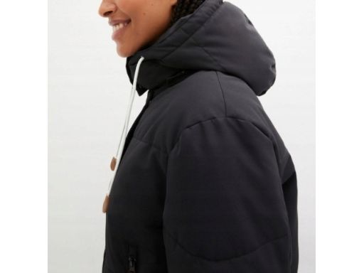 B.P.C płaszcz czarny damski pikowany z kapturem r.52