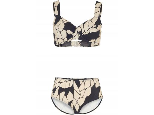 Bikini typu minimizer czarno-beżowe we wzory r.42 (80C)