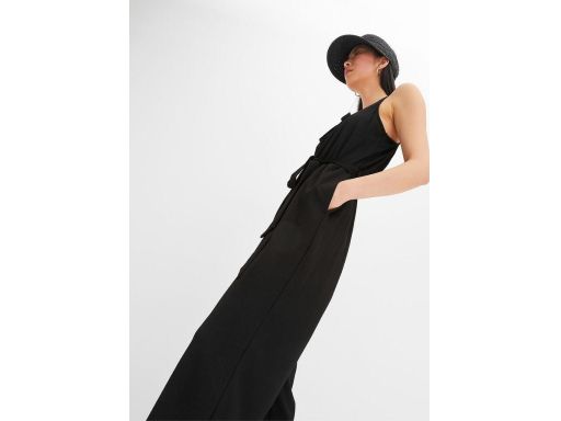 B.P.C kombinezon krepowany czarny na ramiączka ^48/50