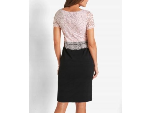 B.P.C sukienka czarno-różowa z koronką r.52