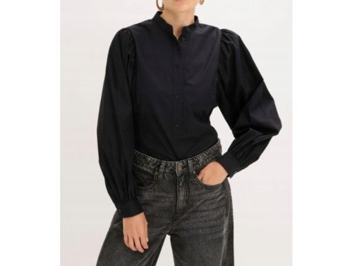 B.P.C bluzka koszulowa czarna ze stójką 40.