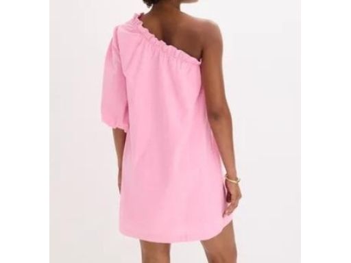 B.P.C asymetryczna sukienka różowa odkryte jedno ramię 46.