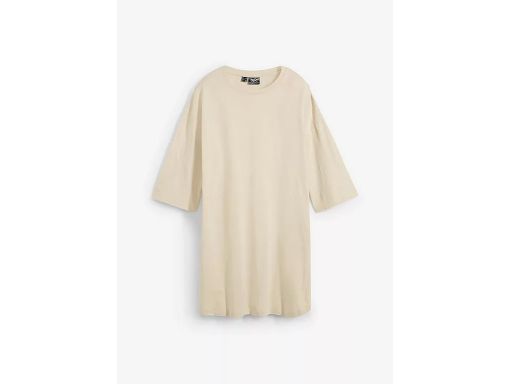 B.P.C dłuższy t-shirt damski rękaw 3/4 beżowy 48/50.