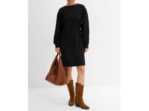 B.P.C sukienka czarna strukturalna z wiskozy r.36