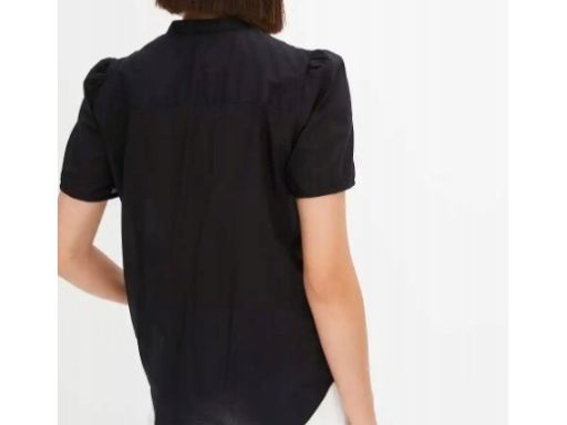 B.P.C bluzka koszulowa czarna z haftem ażurowym r.36