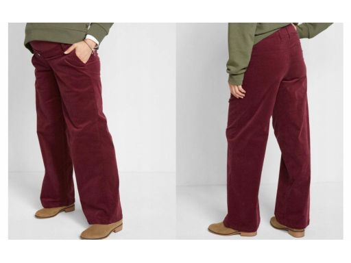 B.P.C spodnie ciążowe sztruksowe bordo r.44