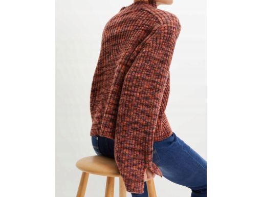 B.P.C sweter ze stójką brązowy melanż ^48/50